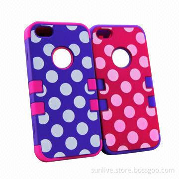 Silicone case for iPhone 5, with round dot pattern